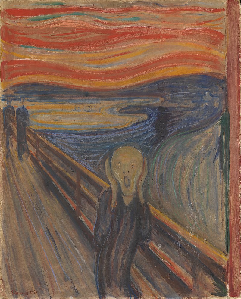 Tableau représentant un homme effaré